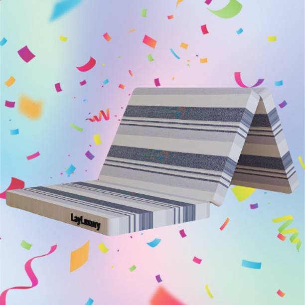 LayLuxury HR Soft Folding Mattress | 1 Year Warranty | Rolled & Vacuumed Mattress 3 inch Single High Resilience (HR) Foam Mattress