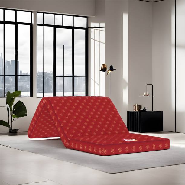 Usha Shriram Essentio 3 Fold Reversible Travel Bed at FACTORY RATE 3 inch Double PU Foam Mattress