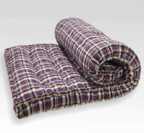 Deevine Craft Foldable Box Cotton Mattress Multicolor 5 Inches Thick 5 inch Single Cotton Mattress