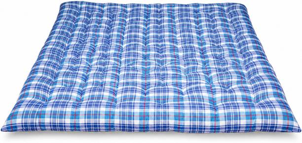PINJARI Single Size Cotton Gadda 30x72 | Foldable Bed & Floor Mattress | Blue 4 inch King Cotton Mattress