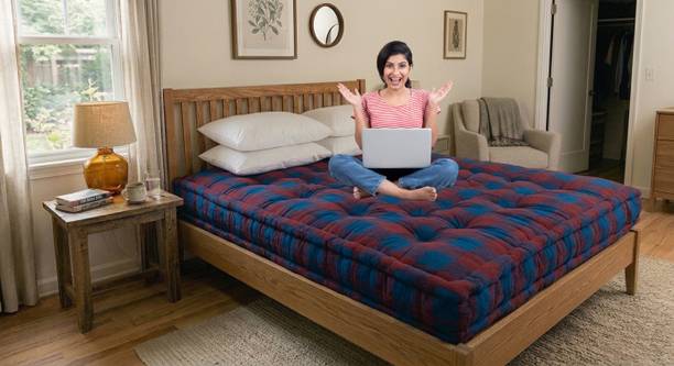R.s.textiles HANDLOOMS SOFT COTTON 6X3FT MATTRESS 5_INCH SINGLE COTTON MATTRESS_02 5 inch Single Cotton Mattress