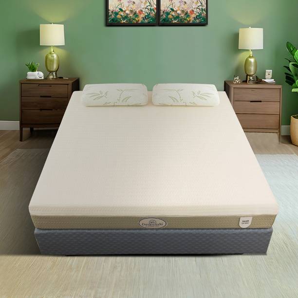 Dreamveda Yajur Natural Latex Hybrid Mattress, 90+ Density Pin Core Holes 6 inch King High Resilience (HR) Foam Mattress