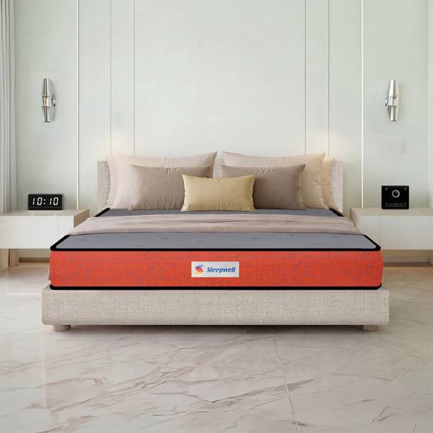 Sleepwell Dual Pro Profiled, Reversible, Medium Soft & Firm, Acuprofile & Anti-Sag Tech 5 inch Double PU Foam Mattress