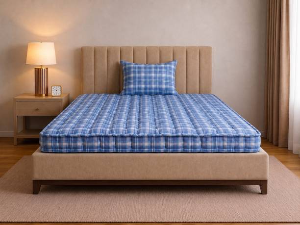 TEERAZ Premium Cotton Mattress 48x72 Inches (5 Inch Thick) Breathable & Durable 5 inch Double Cotton Mattress