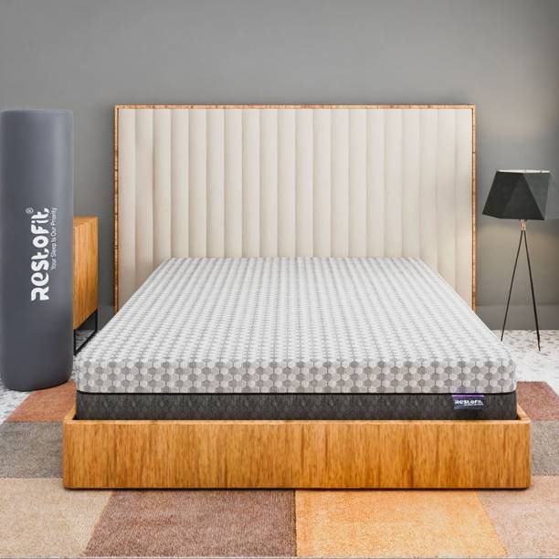Restofit Orthopedic Bed Mattress Memory Foam 3-Layer NexGen CoolTech Cotton Viscose Cover 5 inch Double Memory Foam Mattress