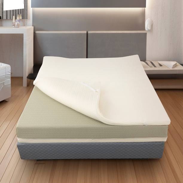 Dreamveda 100% Natural Latex Mattress Topper with GOTS Fabric, Pincore Holes - 65 Density 2 inch Single Latex Foam Mattress