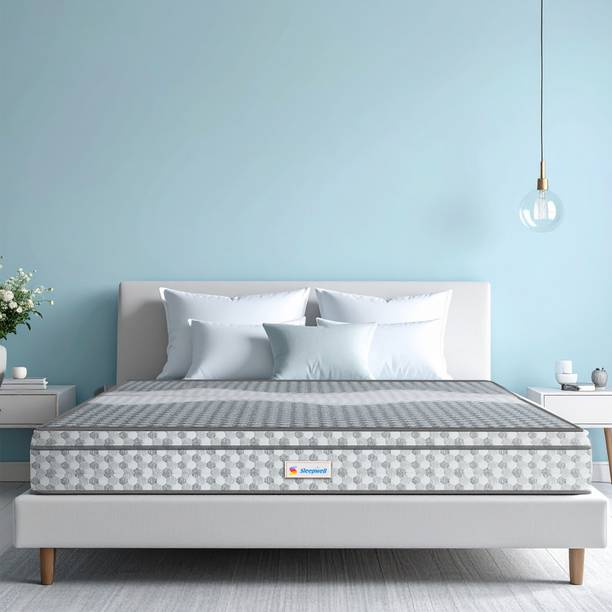 Sleepwell Ortho Pro Spring, Euro Top Finish, Triple-Zone Pocket Spring, Acuprofile Tech 6 inch Queen Pocket Spring Mattress