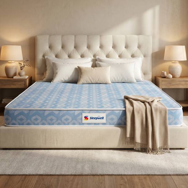Sleepwell Dual, Reversible, Medium Soft & Firm Resitec Foam, Anti-Microbial Technology 5 inch Single High Density (HD) Foam Mattress
