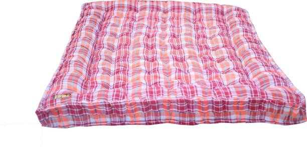 TEERAZ Cotton, Gadda Heavy Border Fiber Cotton Mattress For Floor & Bed Size (78x72x5) 5 inch King Cotton Mattress