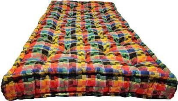 Comfort Shield Deewan Size Foldable Box Cotton Mattress Multicolor 5 Inches Thick 5 inch Single Cotton Mattress