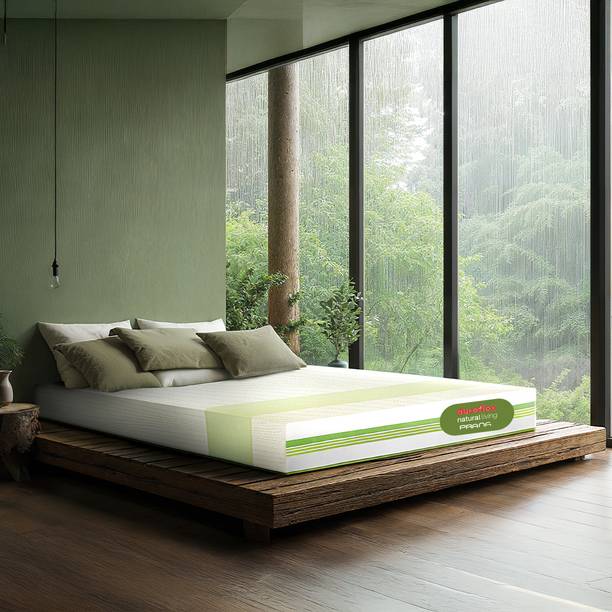 duroflex Prana Natural with 100% Natual Pincore Latex, Organic Cotton Fabric 8 inch King Pocket Spring Mattress