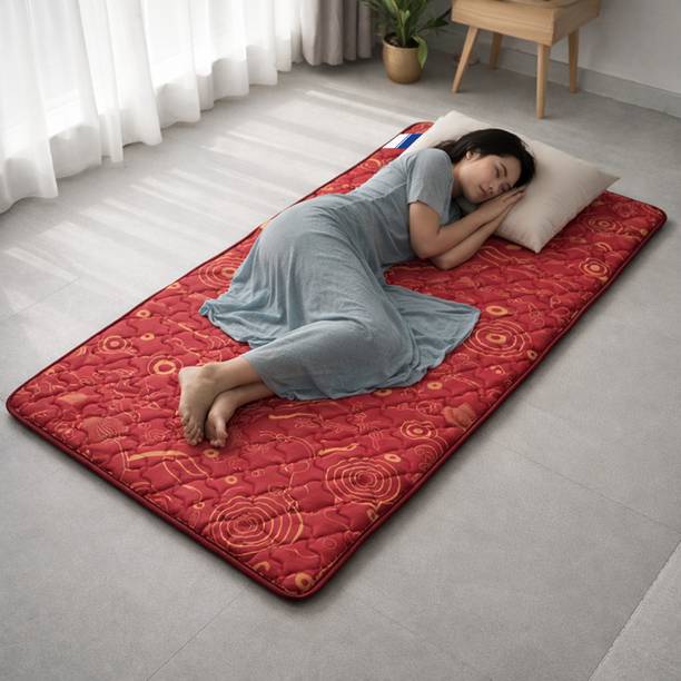 VRIKSHH Roll-Up Foldable Mattress |Folding/Lightweight/Travel/Floor/Yoga Mat |DoubleSize 2 inch Double PU Foam Mattress