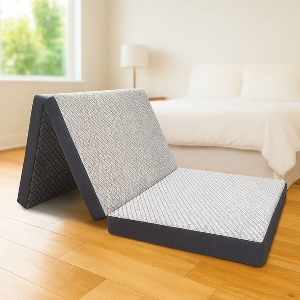 Rhythm Lite Tri-fold Foam Mattress For Floor 4 inch Single High Resilience (HR) Foam Mattress