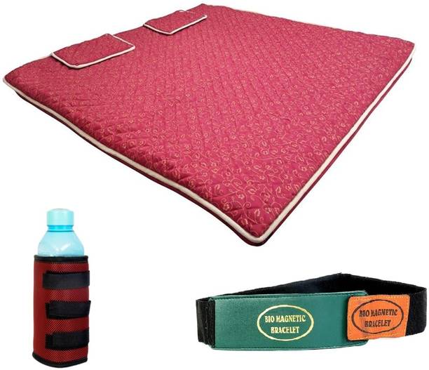 ParaShi Bio Magnetic Mattress, 2 Pillow & Water Energy Pad, Hand Bracelet Combo 2 inch Queen Cotton Mattress