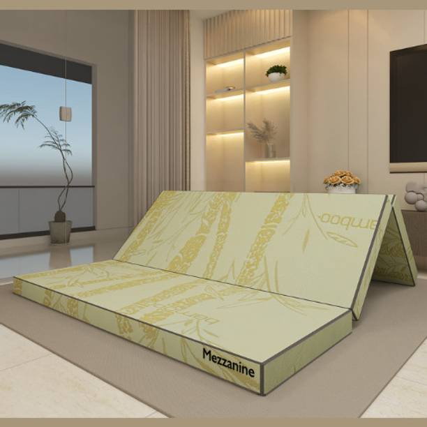 MezzaNine HR Folding Mattress | Tri Fold Foldable | Travel | Campaign | 1 Year Warranty 2 inch Single High Resilience (HR) Foam Mattress