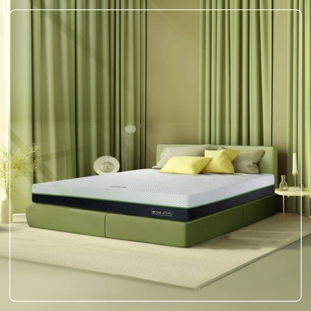 Amore International New Green Tea Active 8 inch Double High Resilience (HR) Foam Mattress