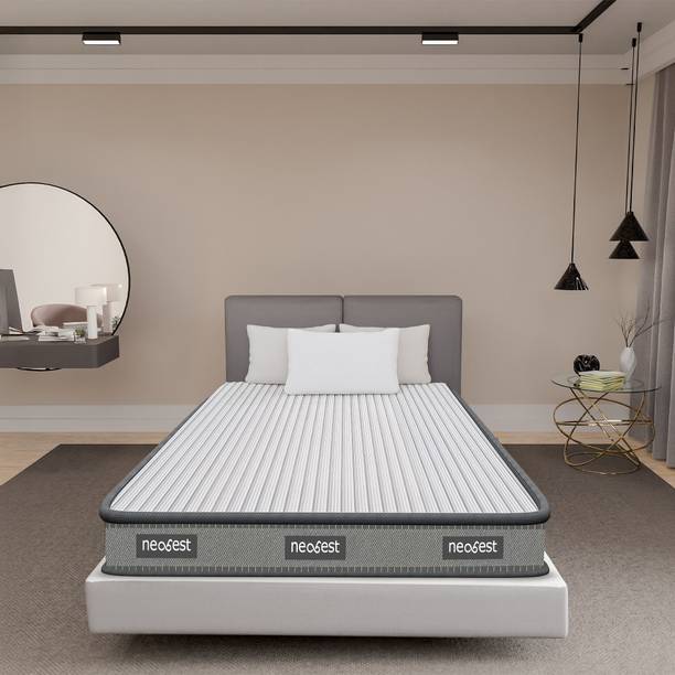 Neobest Orthopedic| Dual Foam 3 Layers Hypoallergenic & Breathable Fabric| Tape Edge 6 inch Single High Resilience (HR) Foam Mattress