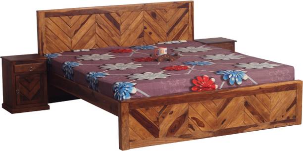 ROYAL FINISH Vesto Without Storage Bed,Double Bedside,Unique & Strong Headboard Design Solid Wood King Bed