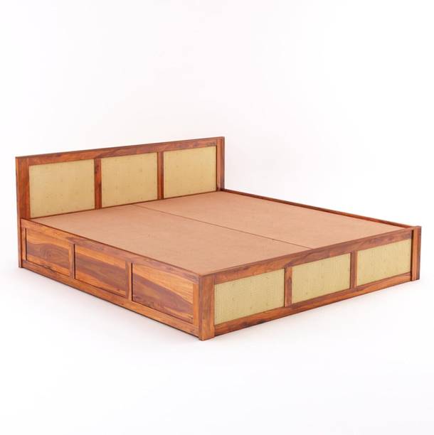 SAVITRIDECOR Sheesham Wood Bed For Bedroom/Wooden Cot/Palaung/Bed With Box Storage For Home Solid Wood Queen Box Bed, 205 cm x 160 cm (6.73 ft x 5.25 ft)
