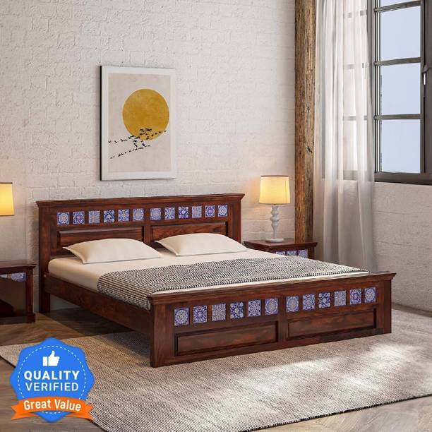 Gouravgenic Handicraft Tile Solid Wood King Bed, 43.18 cm x 193.04 cm (1.42 ft x 6.33 ft)
