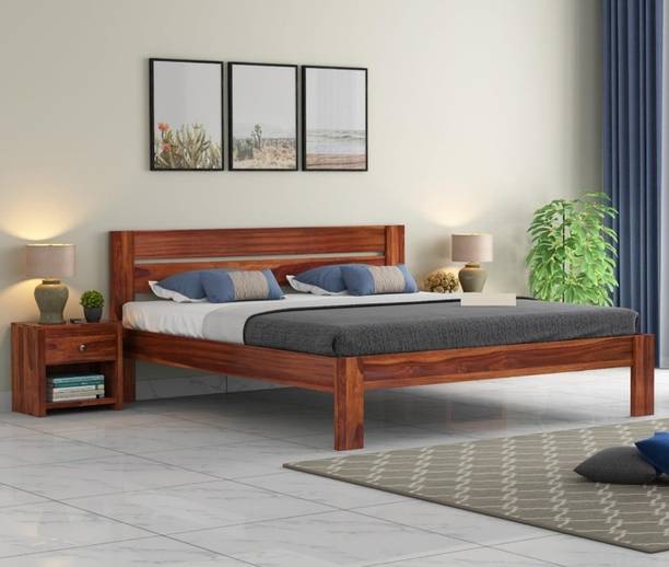 Flipkart Perfect Homes Sheesham Solid Wood Queen Bed