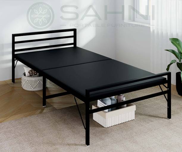 Sahni portable Iron/metal/Steel folding Bed 6by3ft Metal Single Bed