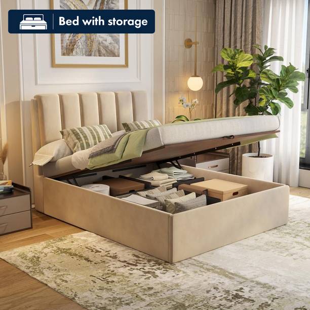 Wakefit Solid Wood Queen Hydraulic Bed, 216 cm x 163 cm (7.09 ft x 5.35 ft)