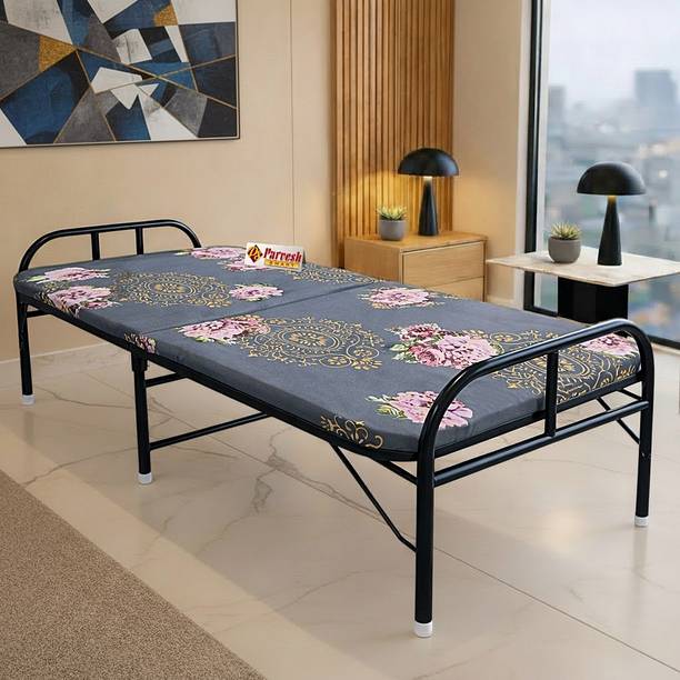 PS PARVESH SMART Mattress folding bed brown 36 Metal Single Bed, 183 cm x 92 cm (6.0 ft x 3.02 ft)