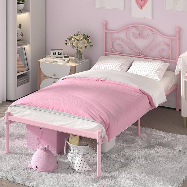 Z H Handicrafts Twin Bed Frames with Headboard, Heavy Duty Metal Platform Metal Single Bed