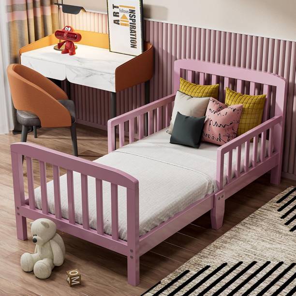 AvishWood SideSnug Toddler Baby Bed – Safe & Comfortable Bed for Toddlers Solid Wood Single Bed, 132 cm x 71 cm (4.33 ft x 2.33 ft)