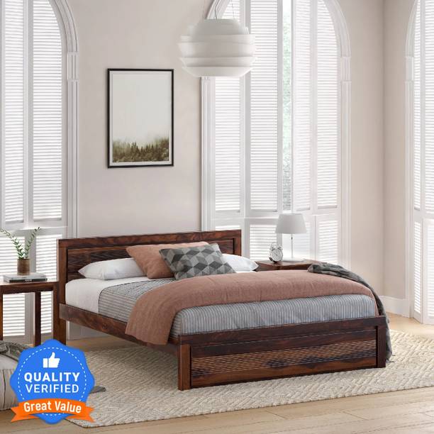 Flipkart Perfect Homes PureWood Sheesham Queen Bed