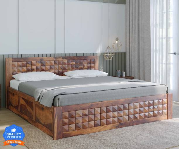 Flipkart Perfect Homes Sheesham Solid Wood King Box Bed