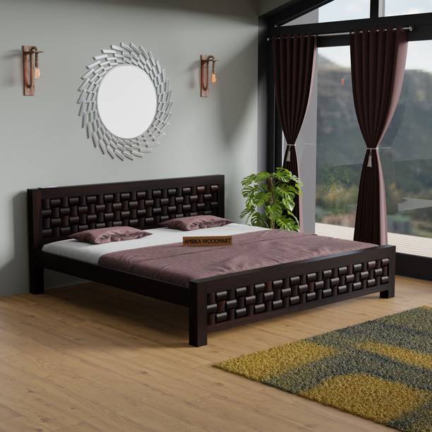AMBICA WOODMART AMBICA WOODMART Shesham Wood Bed Solid Wood Queen Bed