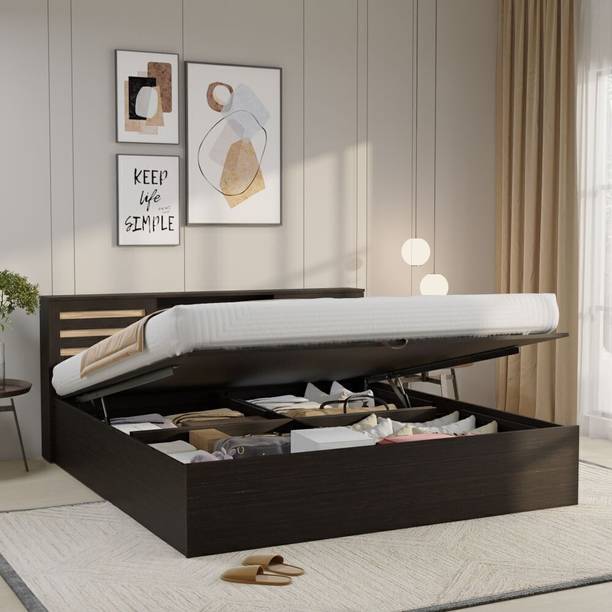 Wakefit Caph Engineered Wood King Hydraulic Bed, 210 cm x 191 cm (6.89 ft x 6.27 ft)