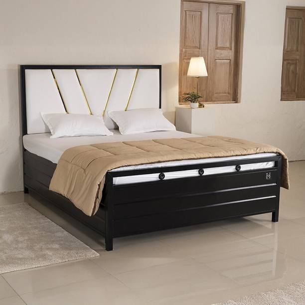 HomeHub Furniture Varcy (6X6) Double Bed with Storage Metal King Box, Hydraulic Bed