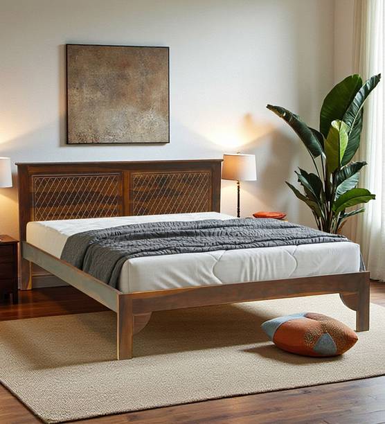 Ferrowoods Solid Wood King Bed, 203 cm x 193 cm (6.66 ft x 6.33 ft)