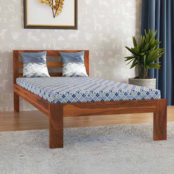 CLANECRAFT Solid Sheesham Wood Single Bed Without Mattress For Bedroom/ Kids Room/ Hotel | Solid Wood Single Bed, 203 cm x 96 cm (6.66 ft x 3.15 ft)