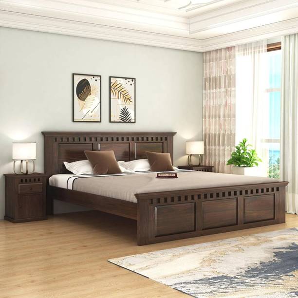 SONA ART & CRAFTS Kuber Sheesham Wood Queen Size Bed Without Storage Solid Wood Queen Bed, 208.28 cm x 160.02 cm (6.83 ft x 5.25 ft)