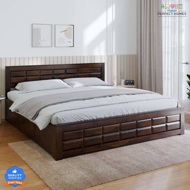 Flipkart Perfect Homes Vigorous Solid Wood Queen Box Bed