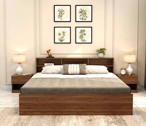 Wooden Street Barriss Bed With Box Storage (85L x 62W x 32H Inches) | Strong & Durable Engineered Wood Queen Box Bed
