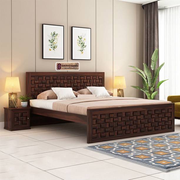 Gouravgenic Handicraft Rosewood ( Sheesham ) Solid Wood Queen Bed