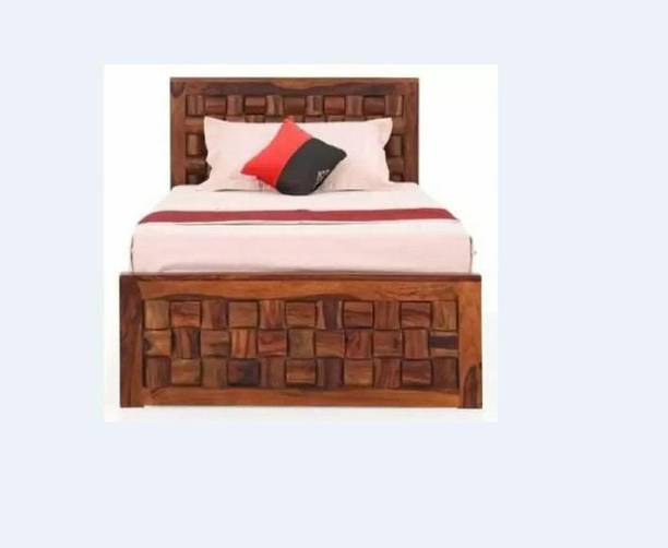 Krishna Art Sheesham Wooden Solid Wood Single Bed