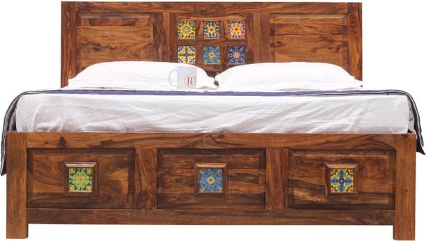 Rajasthali Wood Decor Sheesham Wood King Size Bed Without Storage, Bed for Bedroom and Living Area Solid Wood King Bed