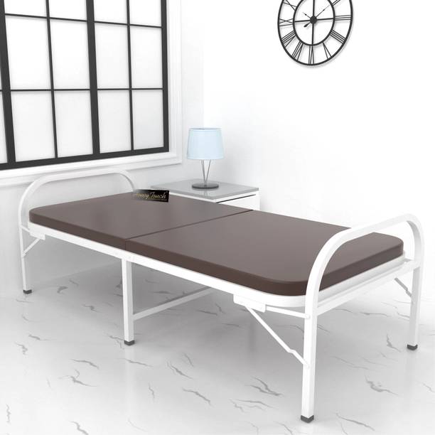 HoneyTouch Atlas Folding Bed Single with Mattress No Assembly Required | Metal Single Bed, 182 cm x 91 cm (5.97 ft x 2.99 ft)