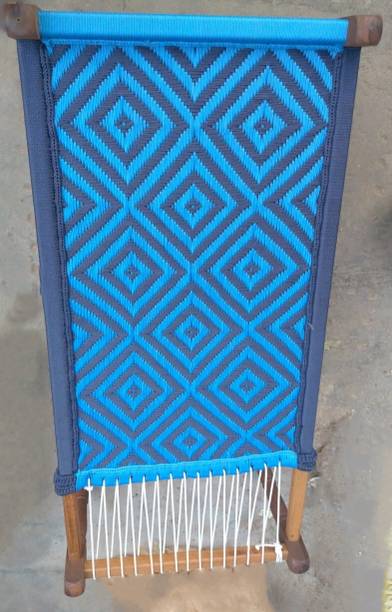 YahiTohChahiye EIPL KHAAT 75 X 39 X 21 INCH SILK TWOCLR L.BLUE + D.BLUE Solid Wood Double Bed