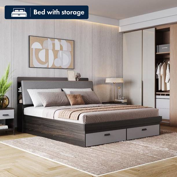 Wakefit Atlas Engineered Wood King Box Bed, 223.9 cm x 190 cm (7.35 ft x 6.23 ft)