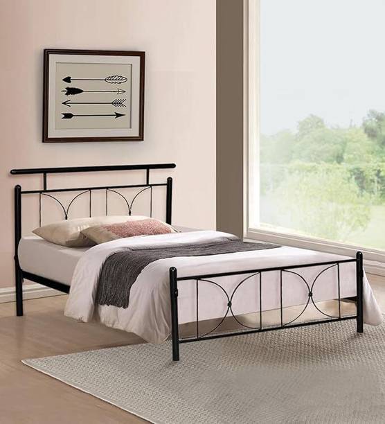 Royal Interiors Benjamin Metal Bed King Size Without Storage Palang Metal King Bed