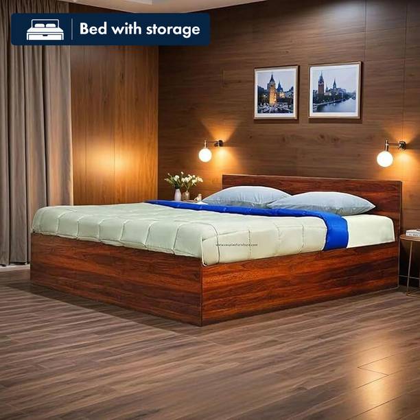 CASPIAN Double Bed Engineered Wood Double Box Bed, 190.5 cm x 157.48 cm (6.25 ft x 5.17 ft)