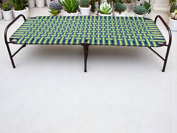 ZENVYX Premium 2.5(×)6 FEET Foldable Bed Portable Single Folding Bed Niwar Charpai Metal Single Bed