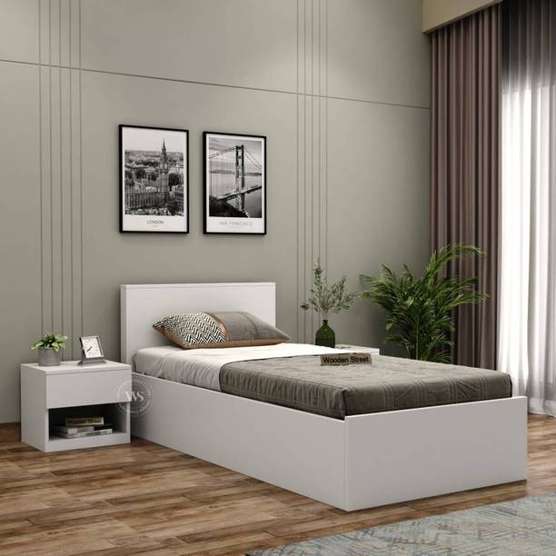 Wooden Street Harper Wooden Single Bed With Box Storage For Bedroom/Guestroom/Kidsroom Engineered Wood Single Box Bed
